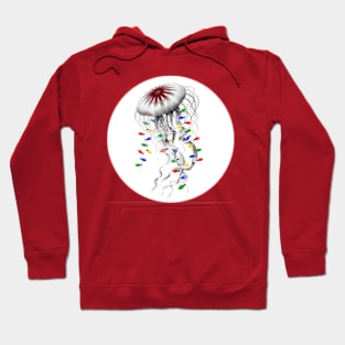 Jellyfish with festive Christmas lights Hoodie